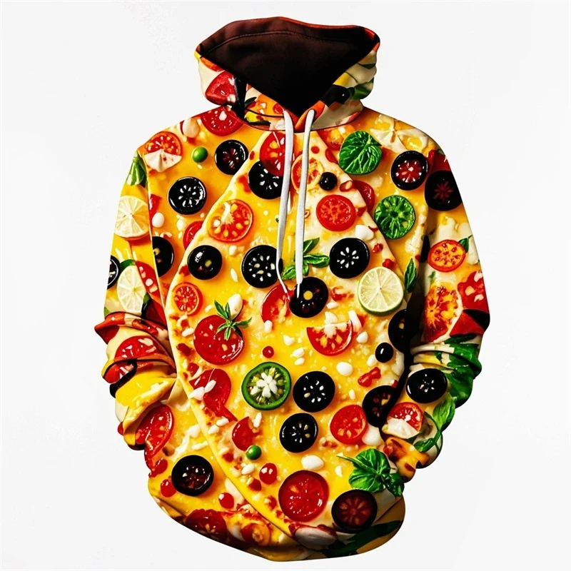 thumbnail image 1 of Sudadera con capucha con gráfico de pizza de pepperoni para hombre, sudadera con estampado 3D de comida, sudadera informal de primavera y otoño, sudaderas con capucha de manga larga unisex, 1 of 4