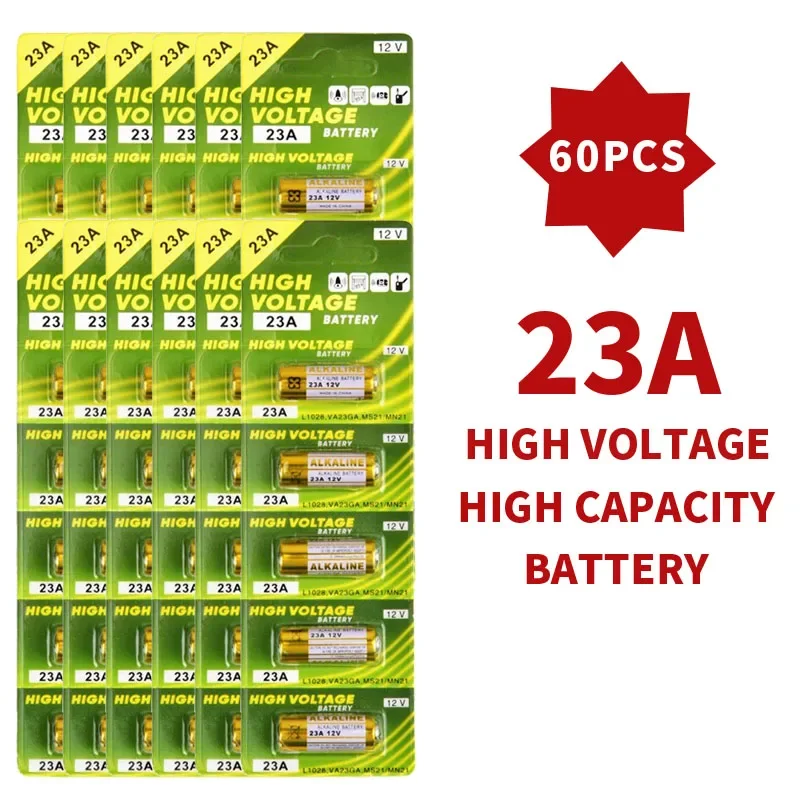 NEW12V23AAlkalineBatteryA23E23AK23AL102858mAh5-60PCSforRemoteControl,Doorbell,Toys,Flashlight(PremiumQuality)