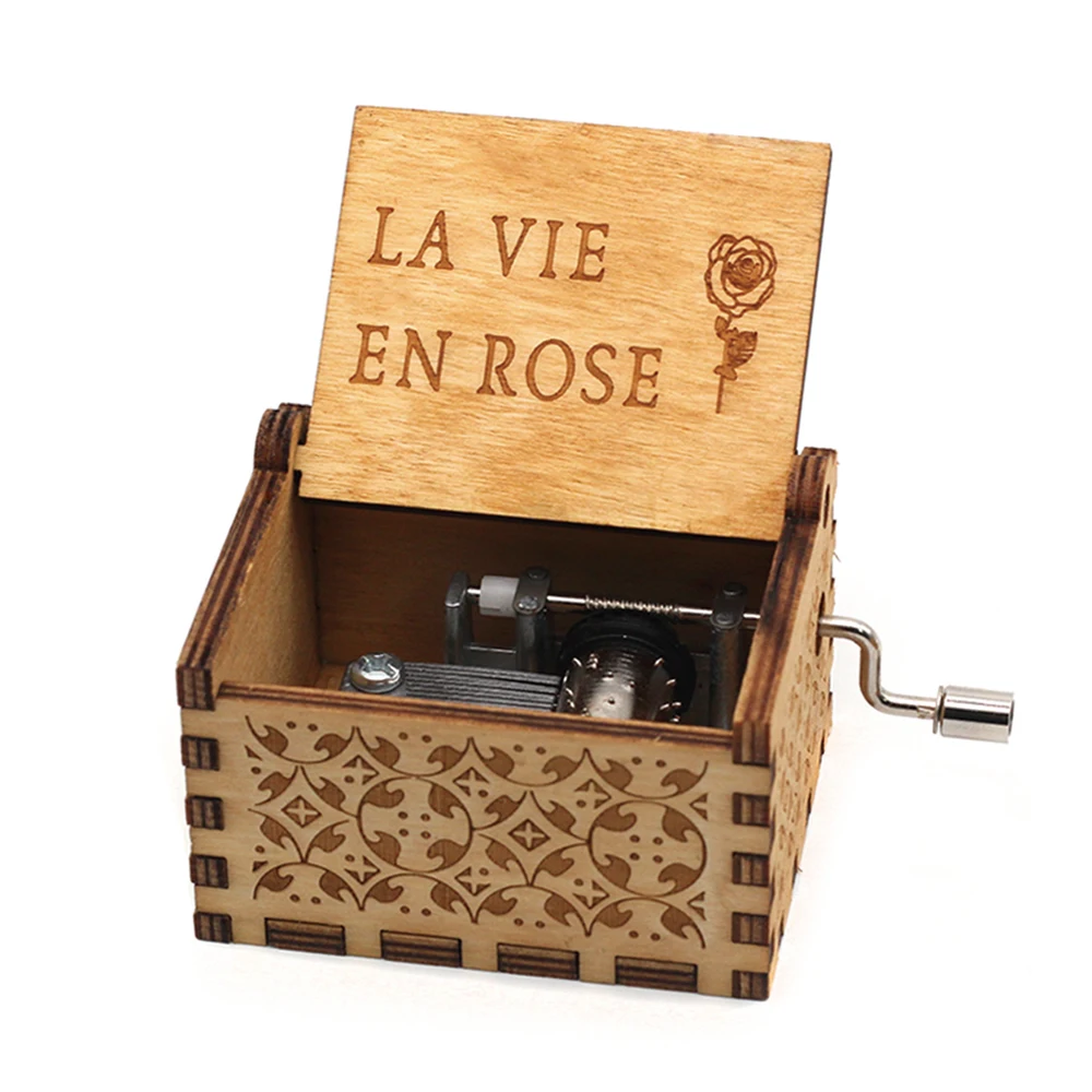 Antique Wooden Music Box - Perfect Gift for Kids Carved Hand Crank For Winnie the Pooh Theme Music 4