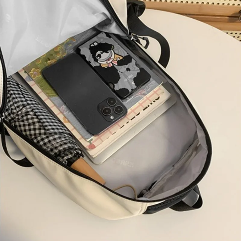 Solid Color Cutie Backpack,Nylon Cartoon Animal Panda Schoolbag,Students Laptop Bag,Breathable and Waterproof Storage Rucksack