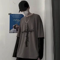 Hommes t-shirts automne hommes vêtements anime décontracté à manches longues surdimensionné Y2K T-Shirt Harajuku Streetwear académique Hip Hop T-Shirt hauts 2
