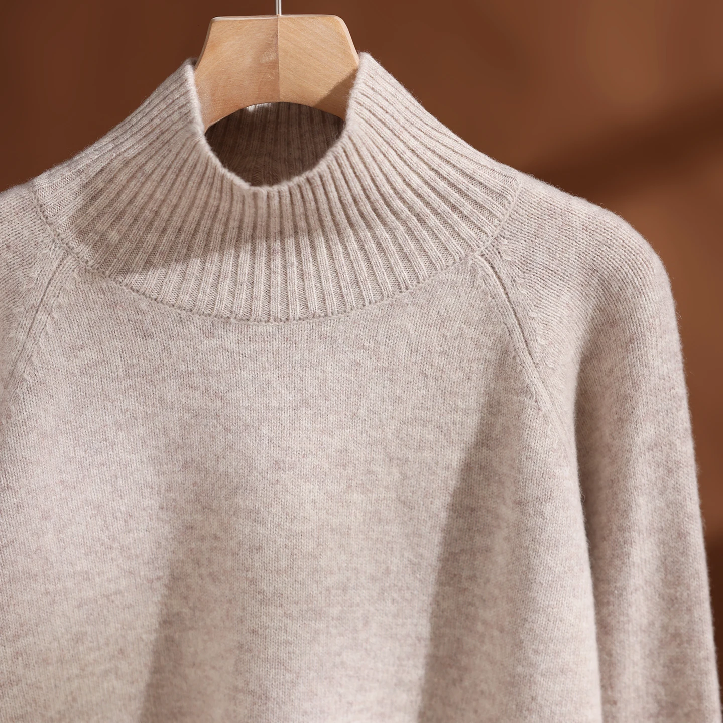 Autumn Winter Women's Sequins 100% Wool Knitted Turtleneck Pullover Sweater Wide Leg Pants Set Thick Casual Cashmere Knit Set