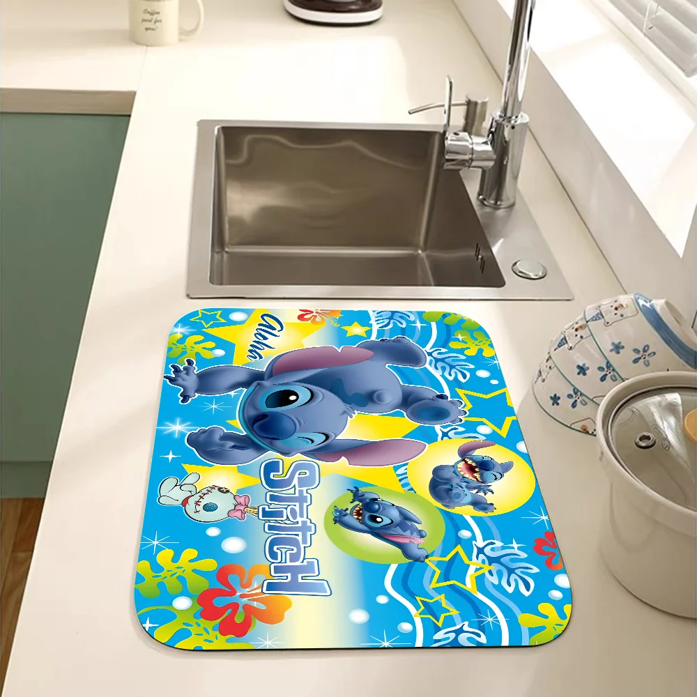 S-Stitch-H-The-Baby Kitchen Dish Mat Absorbent Dining Table Mats Retro Non-slip Placemat Coffee Dish Tableware Mat Home Decor 3
