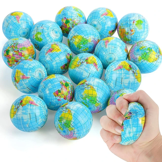 Mini Globe à presser, boule rebondissante, boule de terre Squishy