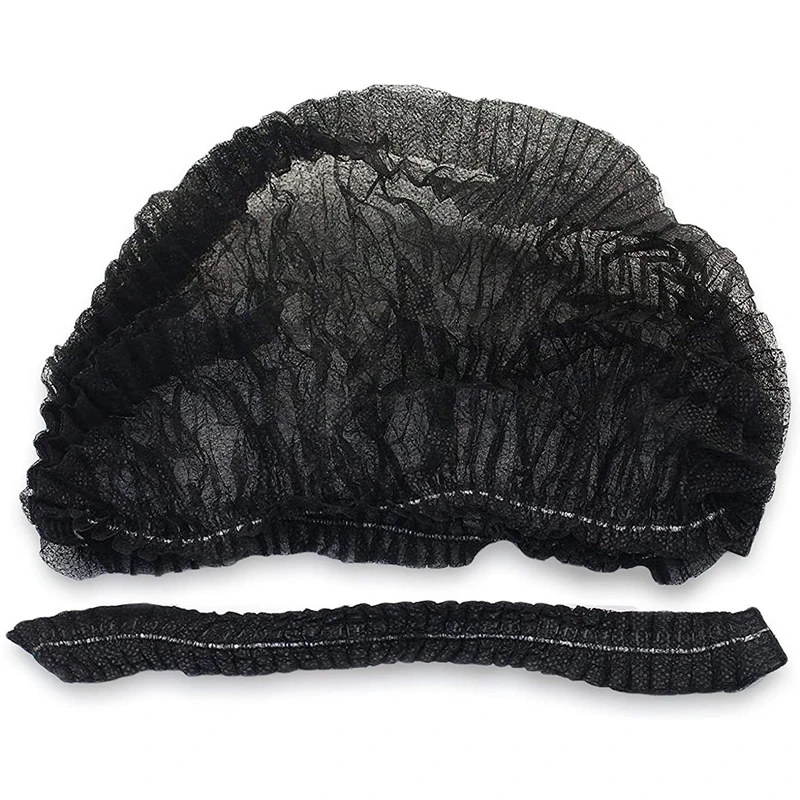 Disposable Hair Cap 21" Disposable Bouffant Caps 100PCS Stretch Net For Cooking Food Service Kitchen Home Salon Spa Catering Black