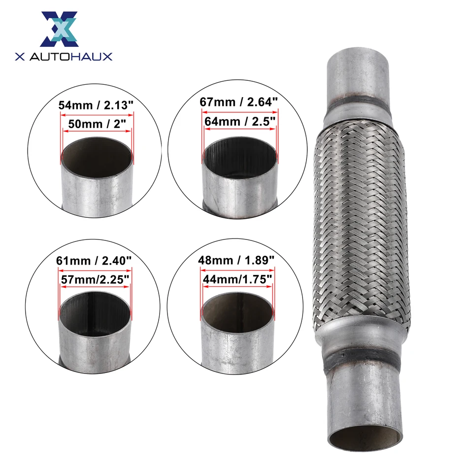 Tubo Flessibile Di Scarico Auto 42mm - Connettore In Acciaio Inox Con Fascette Per Marmitta - Foto 10