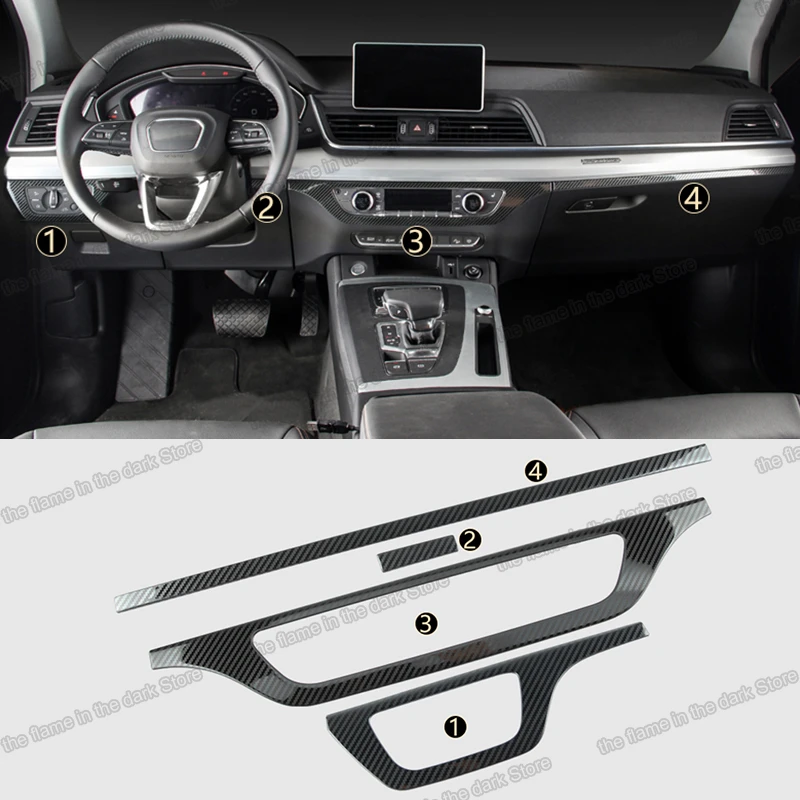 2023 Audi Q5 Accessories Carbon Fiber Car Central Console Dashboard Strip Trims Chrome For Audi Q5 2018 2019 2020 Accessories 2021 2022 2023 Sportback Interior Mouldings Aliexpress