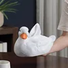AhunderJiaz White Resin Duck Tissue Box Dining Table, Living Room, Bedroom with Cute Decor Tissue Boxesome Decoration 5