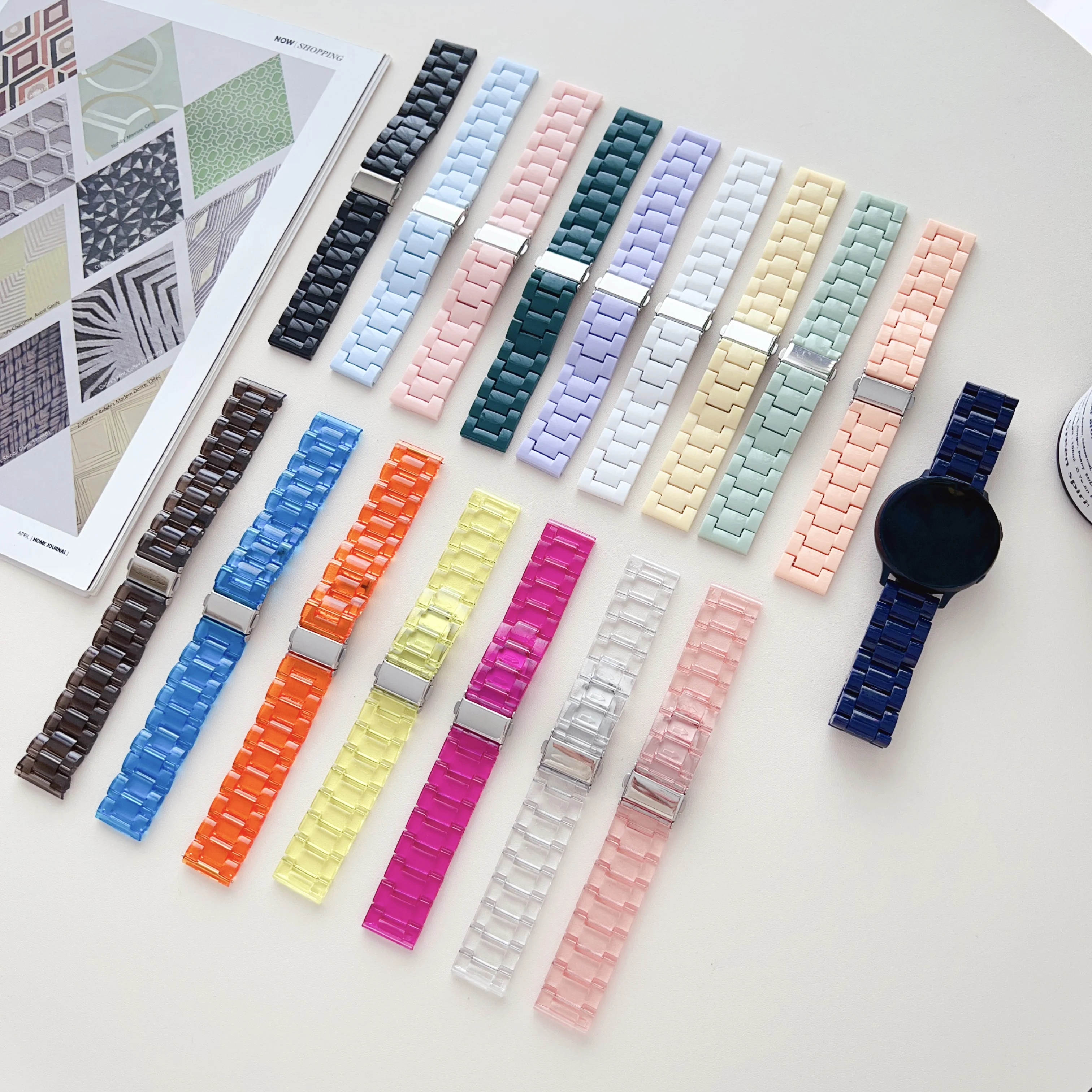 Vibrant Candy Color Resin Smartwatch Strap, 20mm/22mm