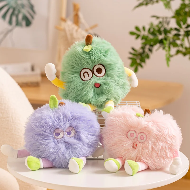 Kawaii Cartoon Pear Mangosteen Peach Plush Toy Soft Fluffy Stuffed Lucky Fruit Plushies Doll Baby Appease Toys Girls Xmas Gifts