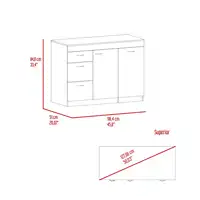 Grecia Kitchen Base Cabinet,Three Drawers, Two Internal Shelves White / Dark Walnut 2