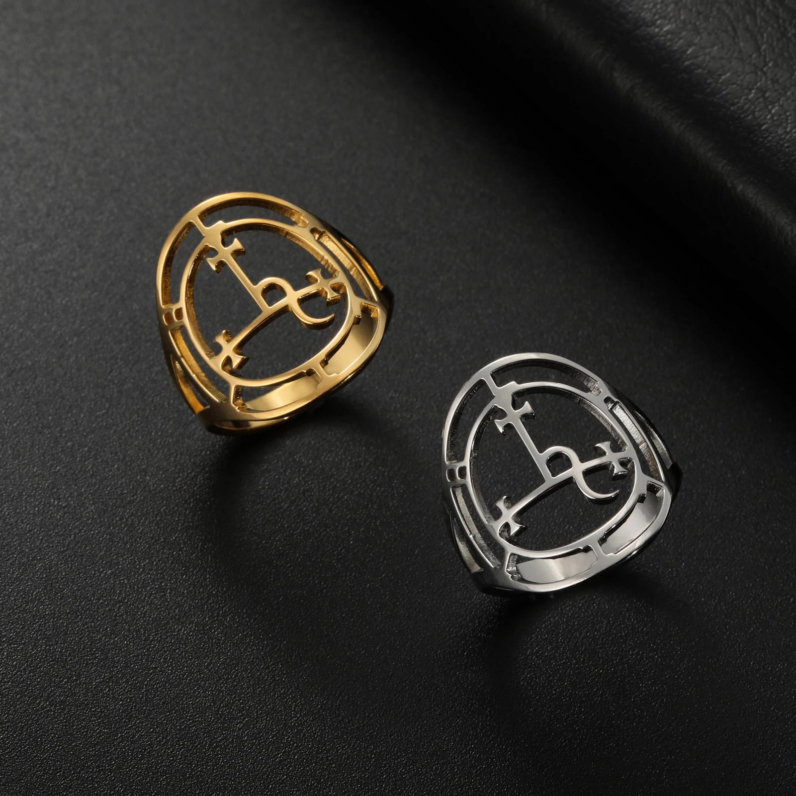 Sigil of Lilith Gothic Stainless Steel Ring - Vintage Amulet Jewelry