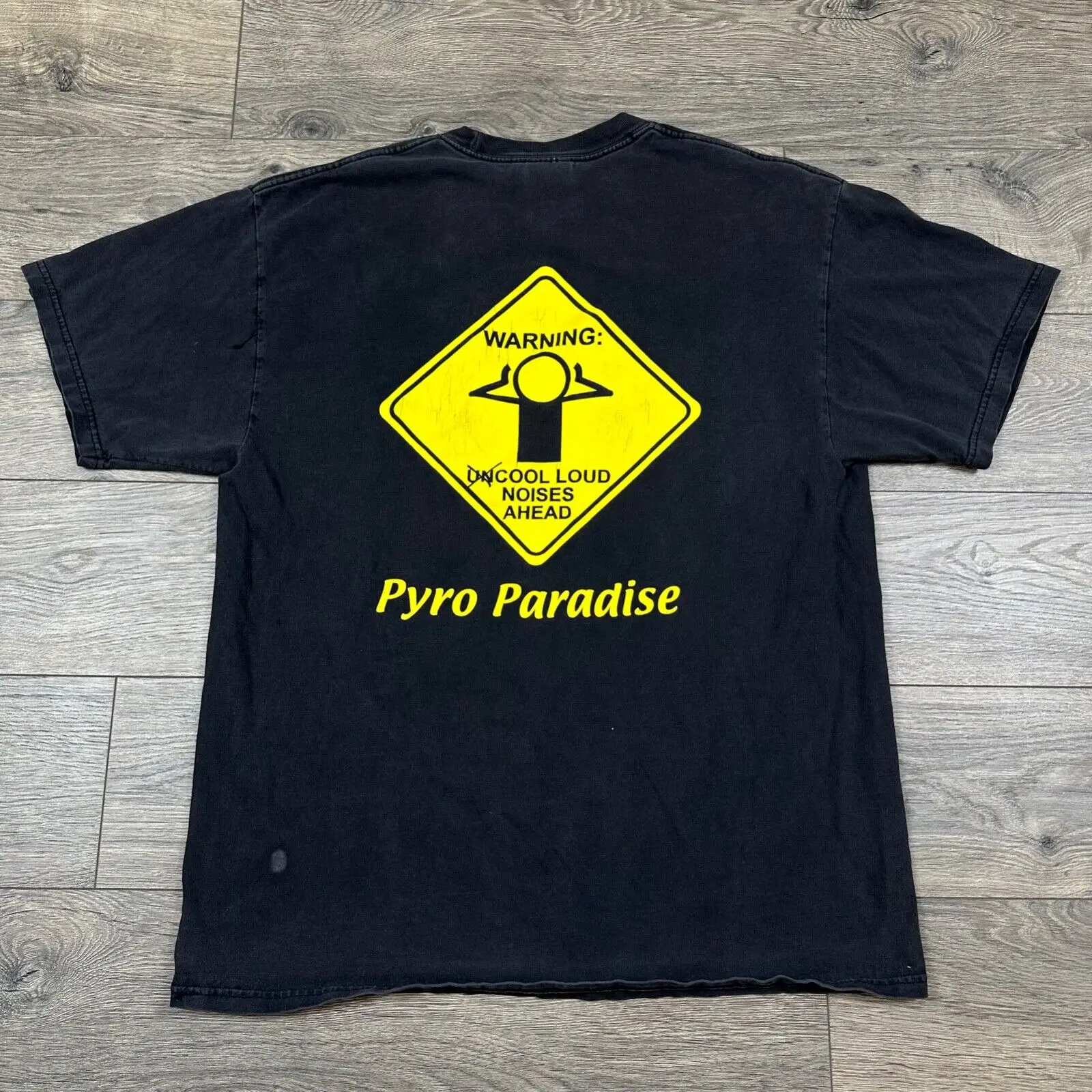 Camicia Vintage Pyro Paradise Per Adulti Grande Negozio Di Fuochi D'Artificio Nero Dipendente