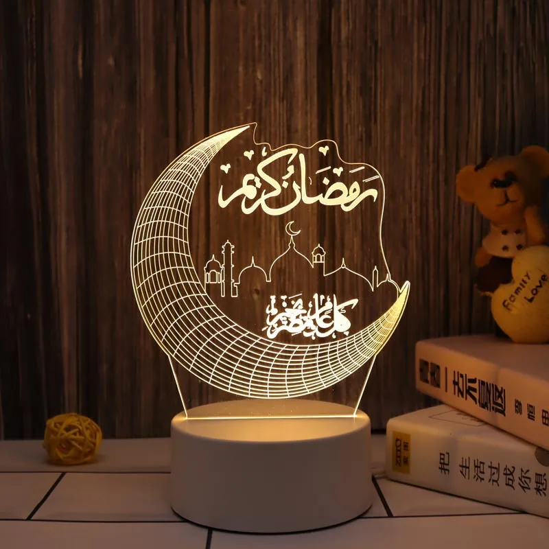 

Eid Mubarak 2023 Moon Star Lamp LED Night Light Table Lamps Ramadan Muslim Decorations for Home Bedroom Cute Baby Room Decor