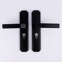 Bedroom Door Lock Minimalist Black Indoor Door Lock, Household Solid Wood Door Lock, Silent Split Handle Lock 6
