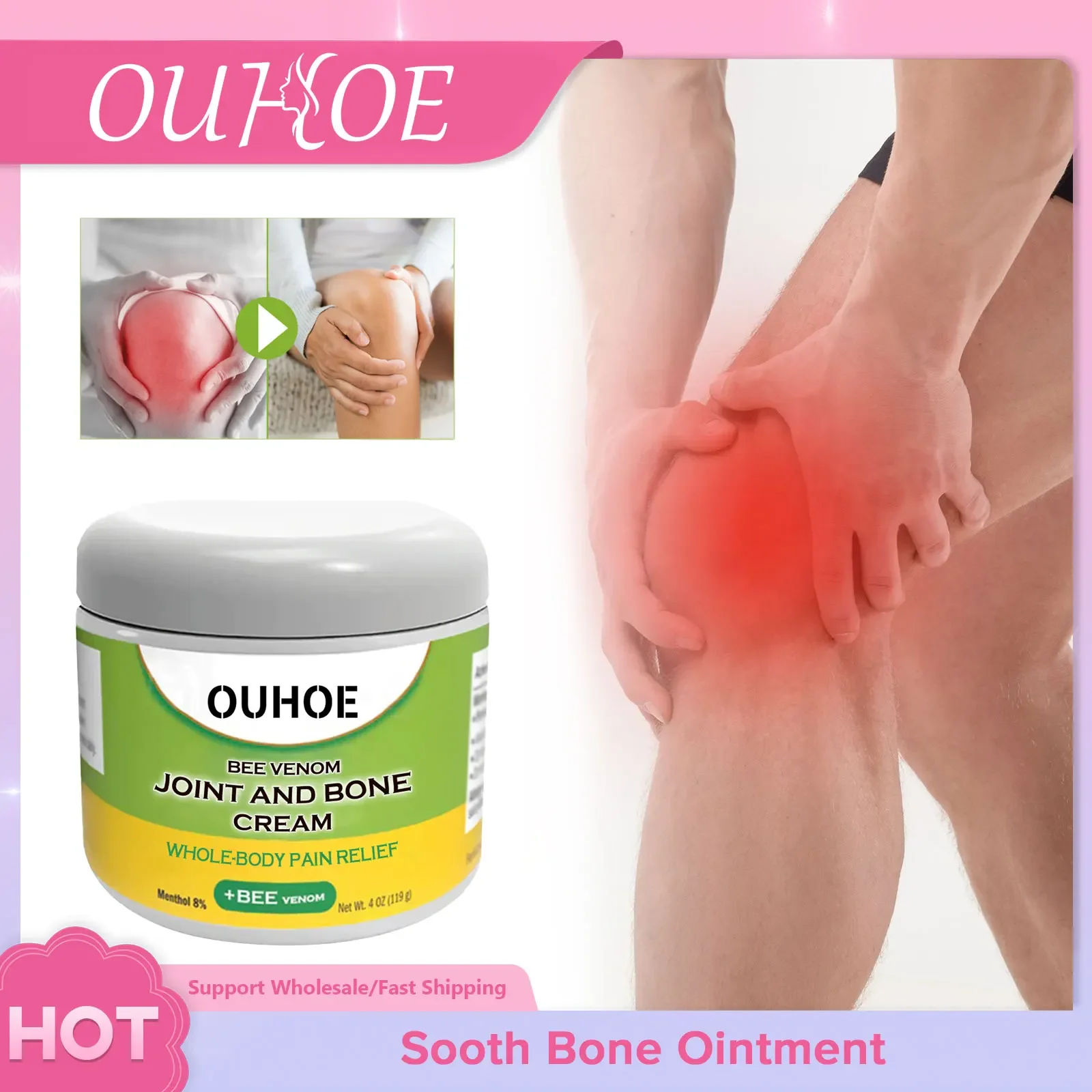 

Pain Relief Cream Anti Swelling Neck Shoulder Waist Knee Soothing Cool Bone Treatment Treat Sore Muscle Body Care Massage Cream