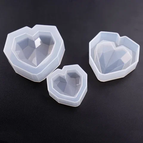 

3D Diamond Soap Moulds Love Heart Shape Candle silicone mold Cake Decoration Chocolate Cookie Muffin Baking tool Dessert mold