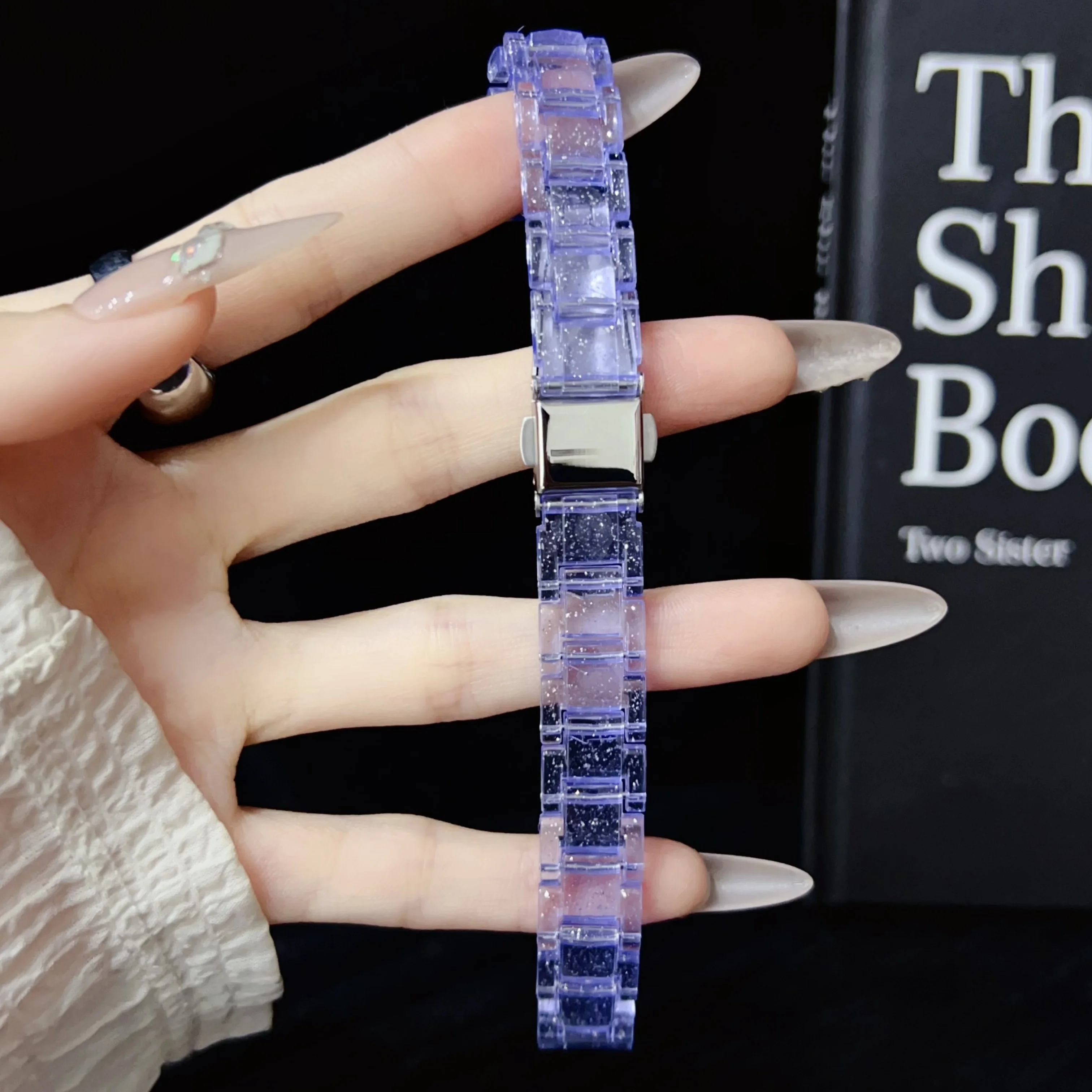 Women's Colorful Resin Transparent Watch Strap Replacement Bracelet