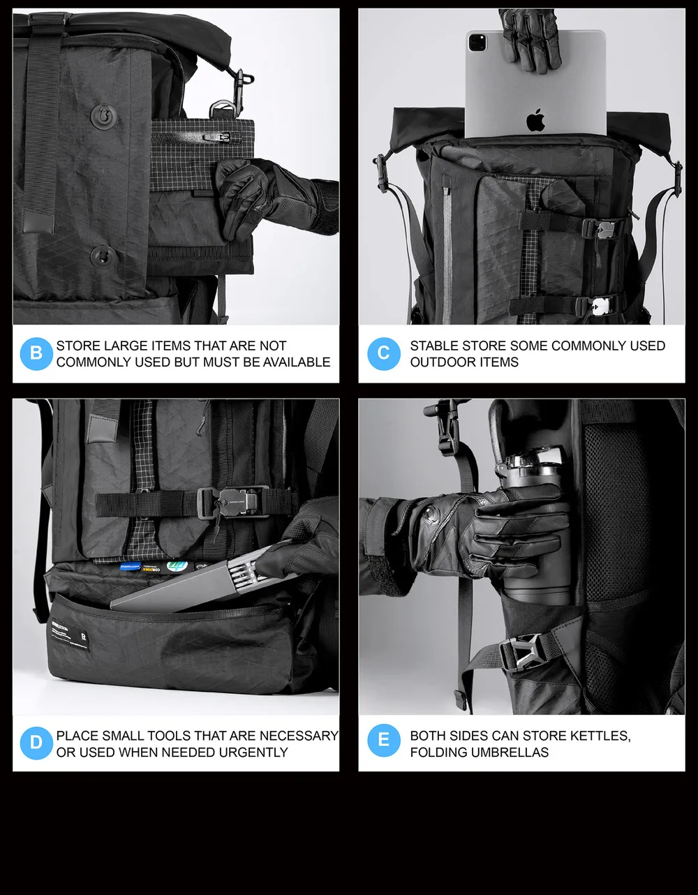 Reindee Lusion 24ss FP01 Multifunctional backpack combined materials xpac cd hard shell techwear accessories edc carrier