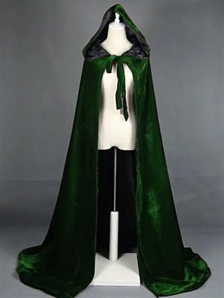 Halloween Cloak Costume Cosplay Costume Hooded Velvet Cape Robe For Adult