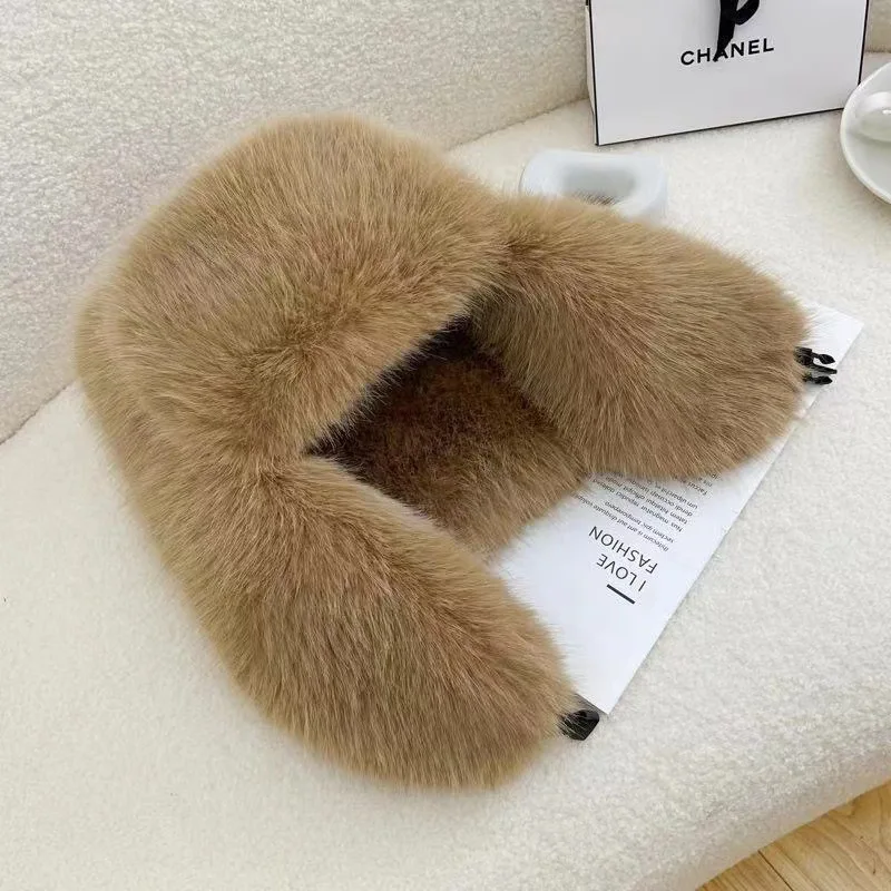 Faux Fur Bomber Hat Women Cycling Skiing Warm Earmuffs Windproof Earflap Cap Thickened Russian Caps Ear Protection Hats | winter hat,earflap hat,faux fur hat