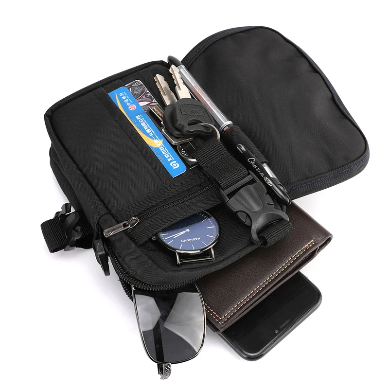 Hüfttasche für Herren, lässig, Reise-Geldbörse, wasserdichter Gürtel, Reißverschluss, taktische Outdoor-Gürteltasche, Handytasche, Brusttasche – Detail 23