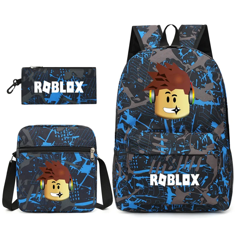 Kids Roblox Backpack Student Bookbag Laptop Bag Travel Computer