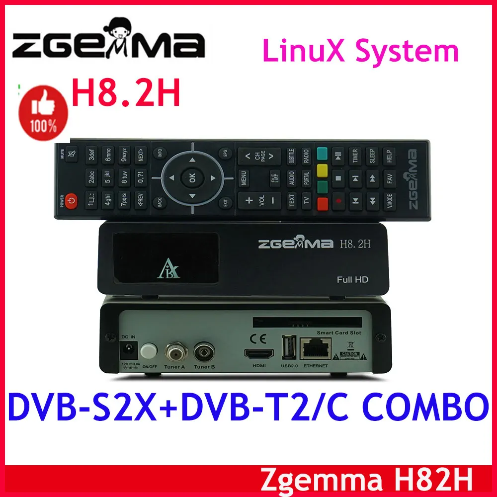 

[Genuine]Zgemma H8.2H Satellite TV Receiver Linux Enigma2 Receptor DVB-S2X+DVB-T2/C H2.65 1080P 4K HD Digital Satellite Receiver