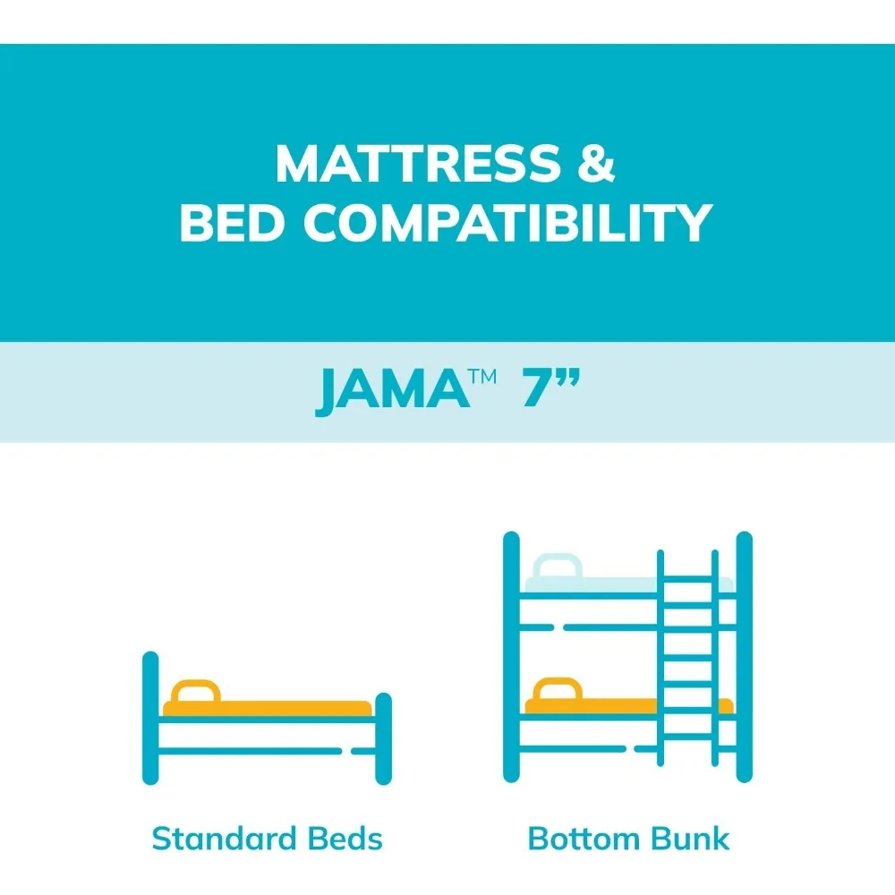7 Inch Twin Mattress for Kids, Memory Foam Bunk Bed Mattress in a Box Made in USA CertiPUR-US Certified, Medium Firm Trundle 5