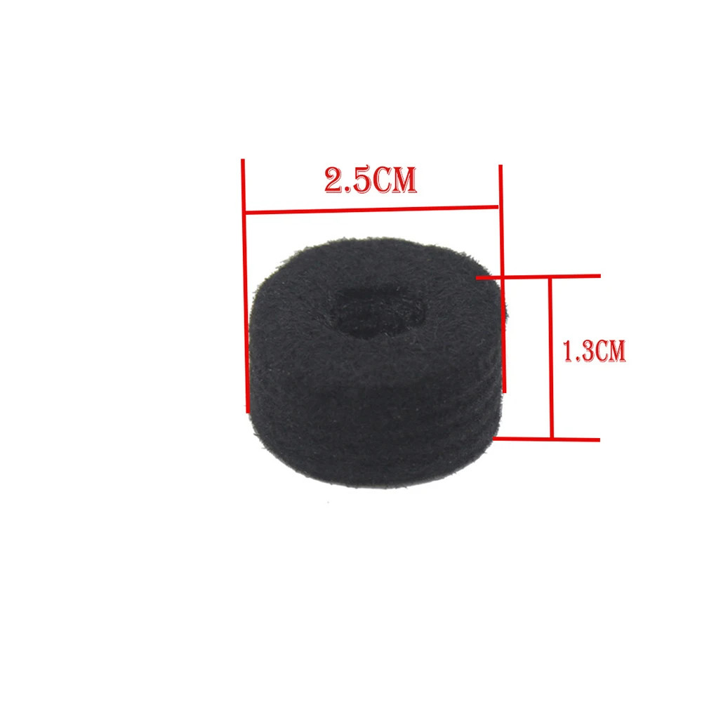 10pcs-drums-set-black-cymbal-piece-felt-cotton-pads-2-5x1-3cm-musical