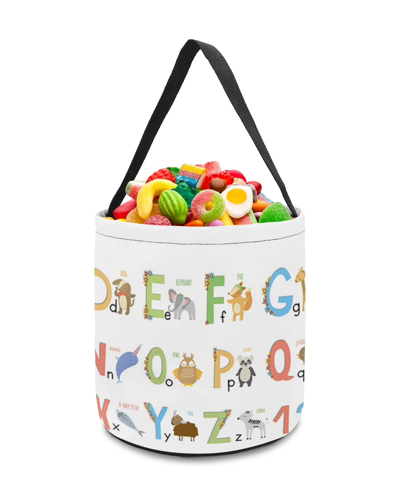 Children-s-Alphabet-Animals-Storage-Basket-Candy-Bucket-Portable-Home ...
