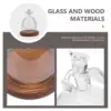 Decorations Angel Glass Cover Dome with Wood Base Display Eternal Flower Vase Cake Bell Jar Decorative Micro Landscape 6