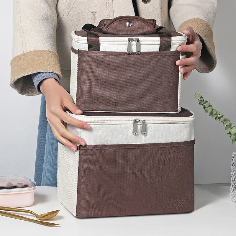 

Large Capacity Insulated Lunch Bag Waterproof Oxford Cloth Food Bento Box Thermal Cooler Bags Meal Pouch for Work School