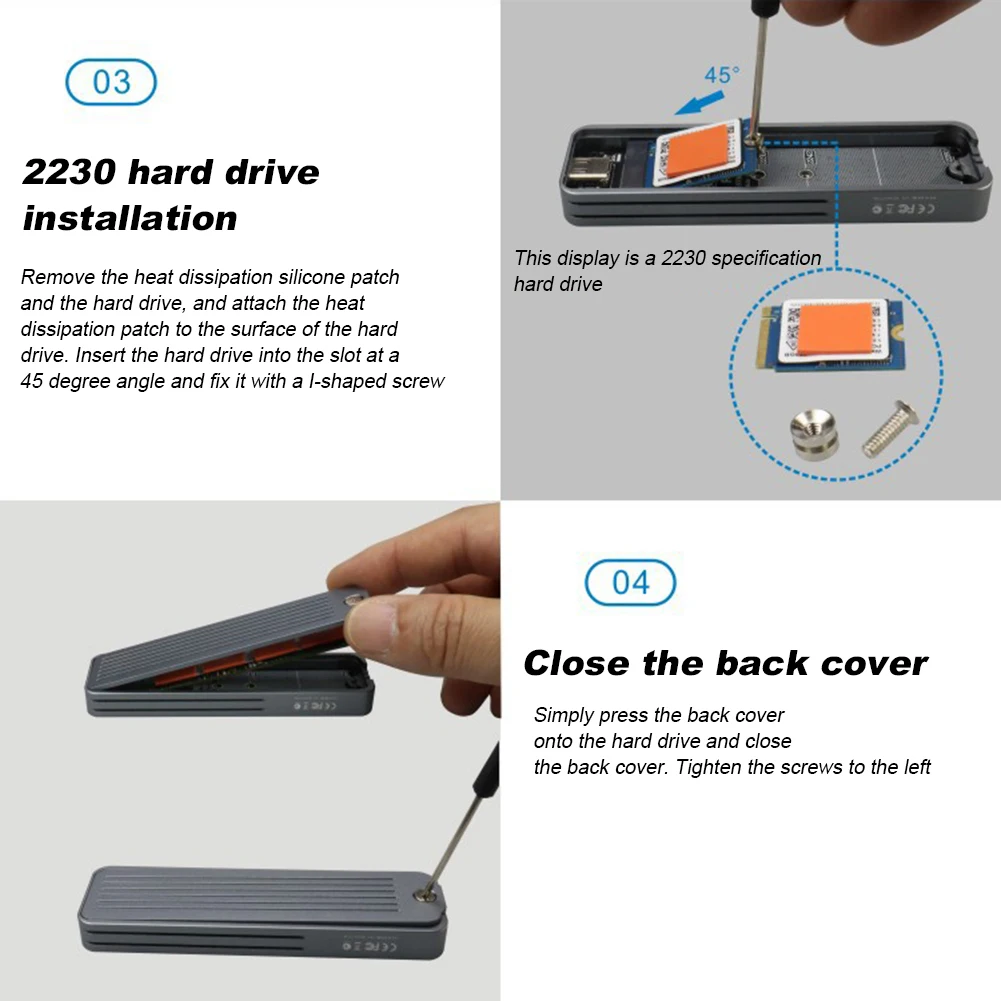M.2 NVMe SATA SSD Ŭ M-Ű B + M Ű  ȣȭ ָ Ʈ ũ ڽ SSD ϵ ̺ ̽, 2230 2242 2280 SSD