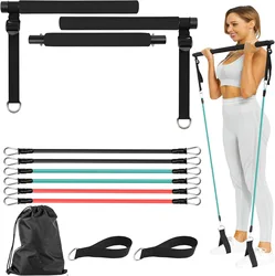 Enhanced Portable Pilates Bar Kit for Full Body Workouts - Home Gym Exercise Equipment with Resistance Bands (Style A)