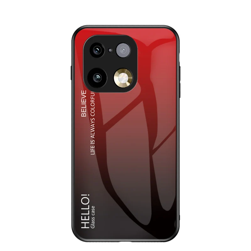 Gradient Tempered Glass Hard Back Protective Case with Anti-Fall Bumper