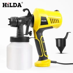 Hilda Electric Yellow Handheld Paint Sprayer with Adjustable Nozzle Flow Control - EU Plug (XB37)