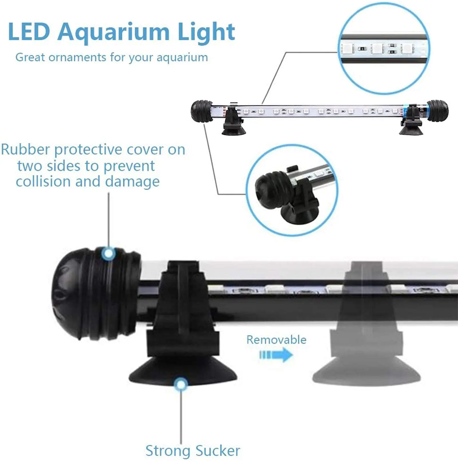 18cm 28cm 37cm 48cm Submersible LED Aquarium RGB Light Underwater Lamp Waterproof Lighting for Fish Tank with Remote Control aquarium light led lamp aquarium lamp
