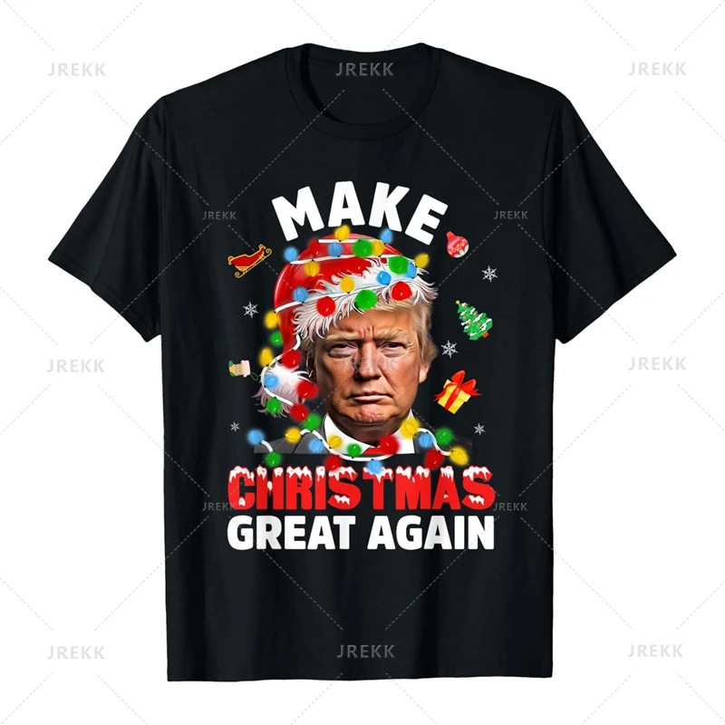 Funny Trump Ugly Christmas T Shirts For Men Make Christmas Great Again Trump T-shirt 3d Printed Round Neck Short Sleeve Tees 3d printed t shirts