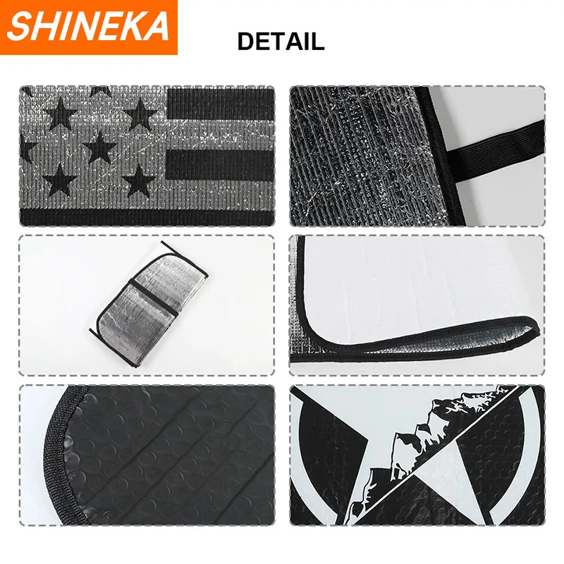 Windshield Sunshade SHINEKA Car Front Windshield Sunshade Cover for Jeep Wrangler JL Gladiator JT-2/4 Doors Car Interior Accessories