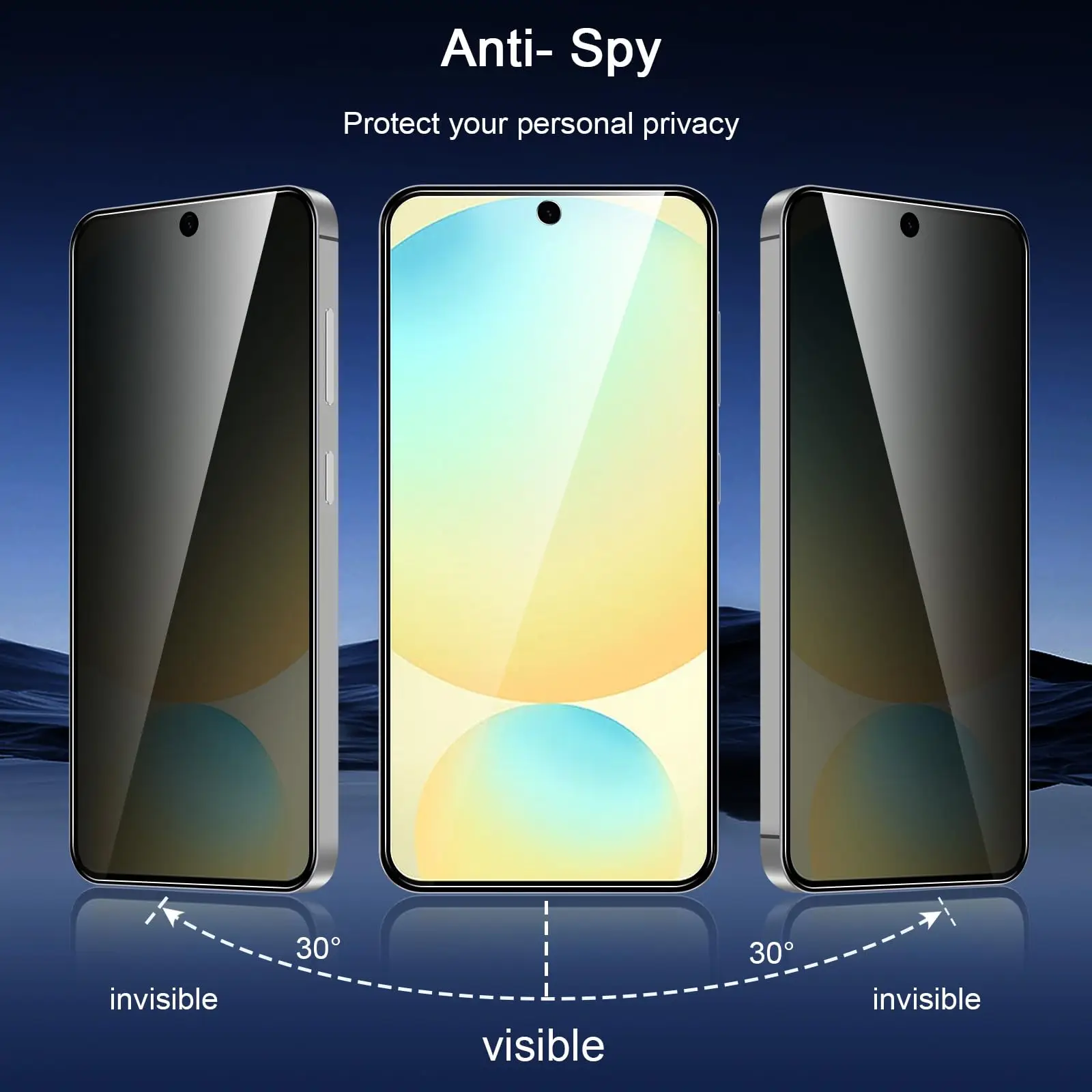 High Aluminum Anti-Spy Privacy Tempered Glass Screen Protector, 9H Scratch Resistant