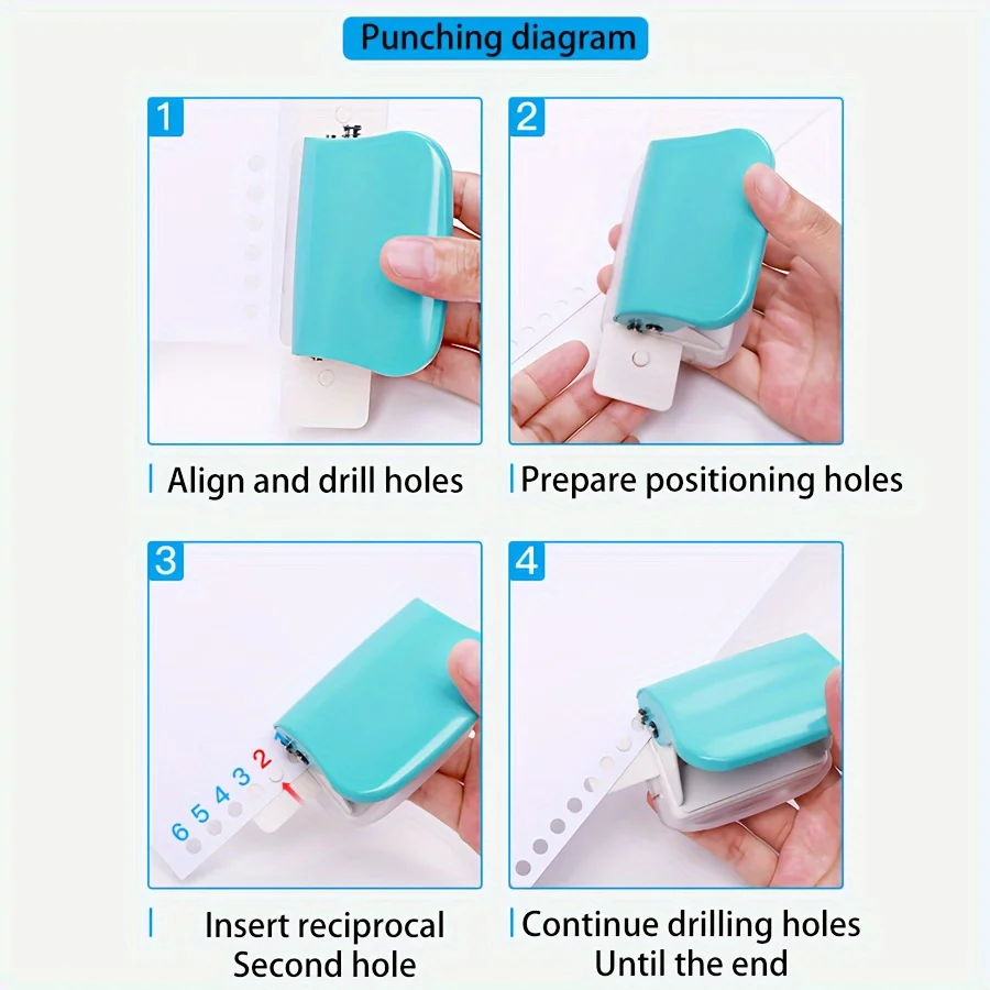 6-hole Punch Loose-leaf Book DIY Binding Supplies Notebook Journal Binding Office Paper Cutter 1pc