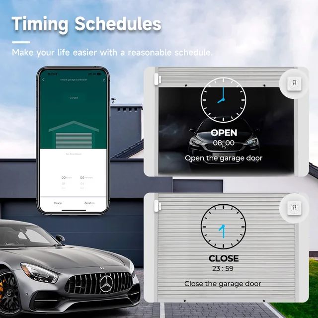 Tuya WiFi Smart Garage Door Opener Door Sensor Smart Home Home Automation Work For Google Assistant Alexa APP Remote Control 5