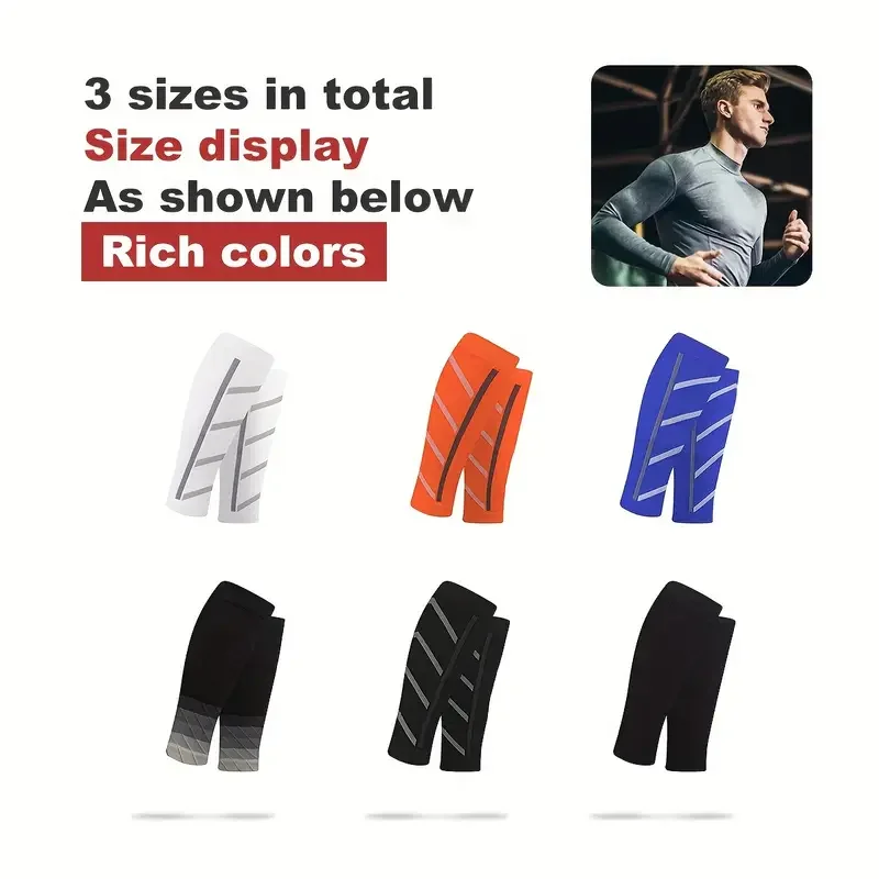 1 Pair Compression Calf Sleeves Breathable Nylon Blend Supportive Design for Running Yoga Cycling Calf Compression Sleeve