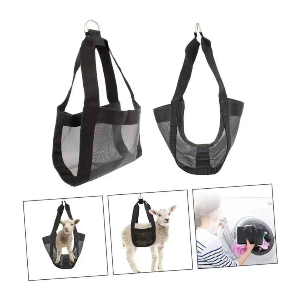 Adjustable Weighing Sling Convenient Durable Livestock Hang Scale Black Animals Weighing Strap for Calf Lambs Newborn