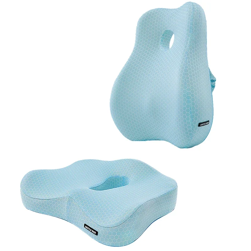MemoryFoamOfficeChairCushionCarSupportSeatWaistBackPad