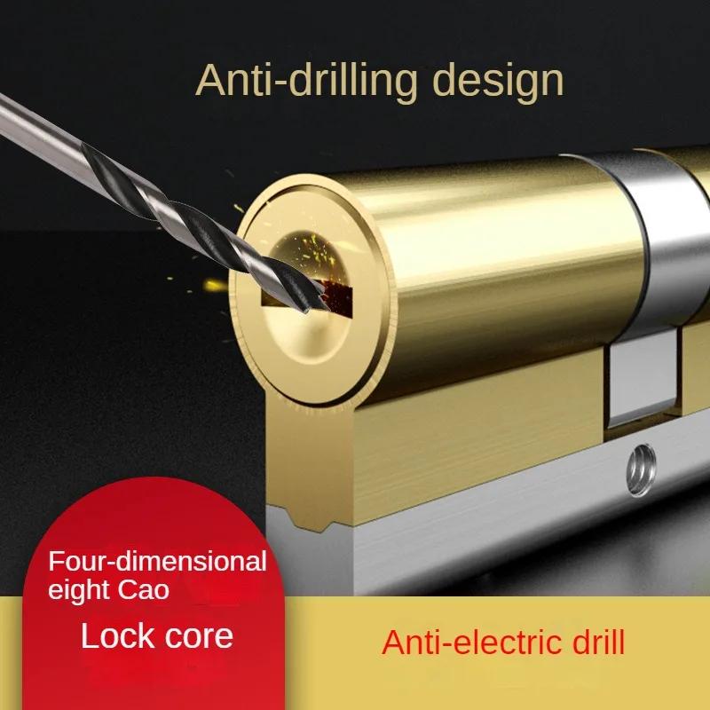 65-115MM Lock Cylinder Hardware Door Skew Lock AB Cylinder Key Elongated Core Anti-theft Entry Brass Door Lock 8 Pieces Keys door lock