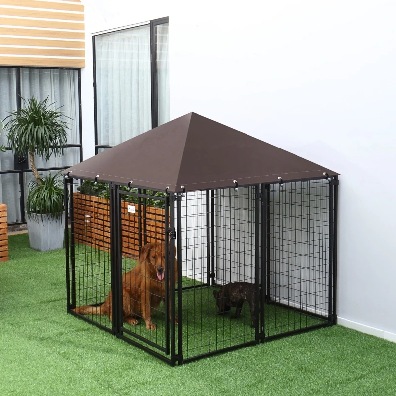 Relatieve grootte Begraafplaats neef 56 "Grote Afsluitbare Outdoor Hond Huis Kennel Met Waterbestendig Dak Voor  Kleine En Middelgrote Huisdieren| | - AliExpress