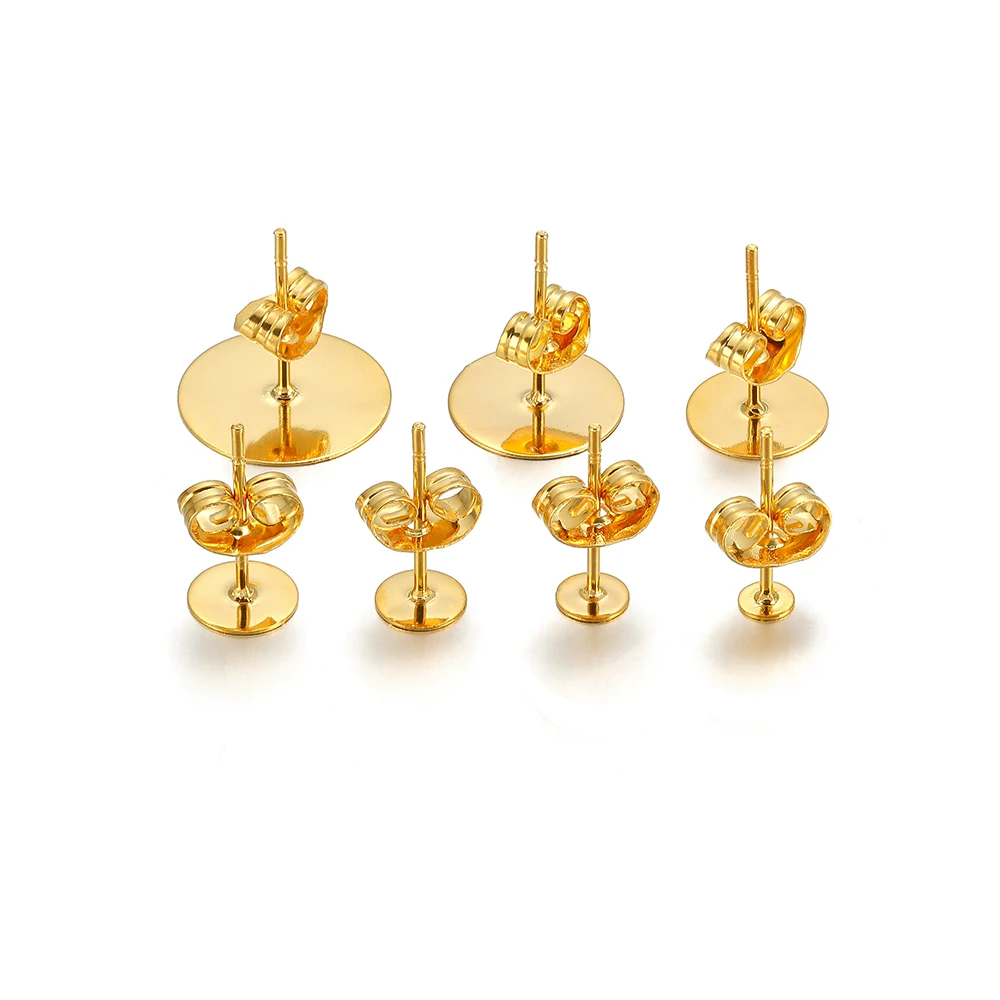 50/100 Stück Edelstahl Blank Post Ohrstecker Basisstifte Cabochons Einstellungen Ohrrücken Erkenntnisse für DIY Schmuck Ohrringe Herstellung – Detail 3