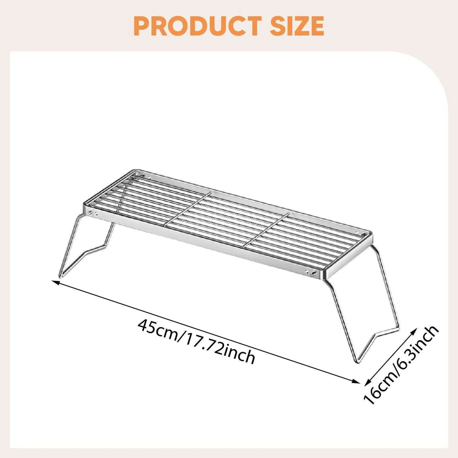 Folding Campfire Grill Compact Lightweight Multiuse Foldable Firepit Grill Grate for Barbecue Camping Fishing Picnic Backpacking
